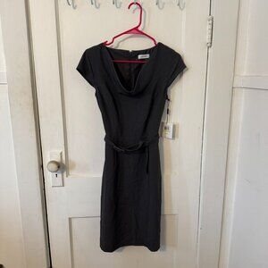 Women's Calvin Klein cowl neck gray dress.  Size 4. NWT.
